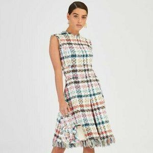 °$2,690 NEW 2020 OSCAR DE LA RENTA DAY DRESS MIDI PEACOCK MULTI US 12